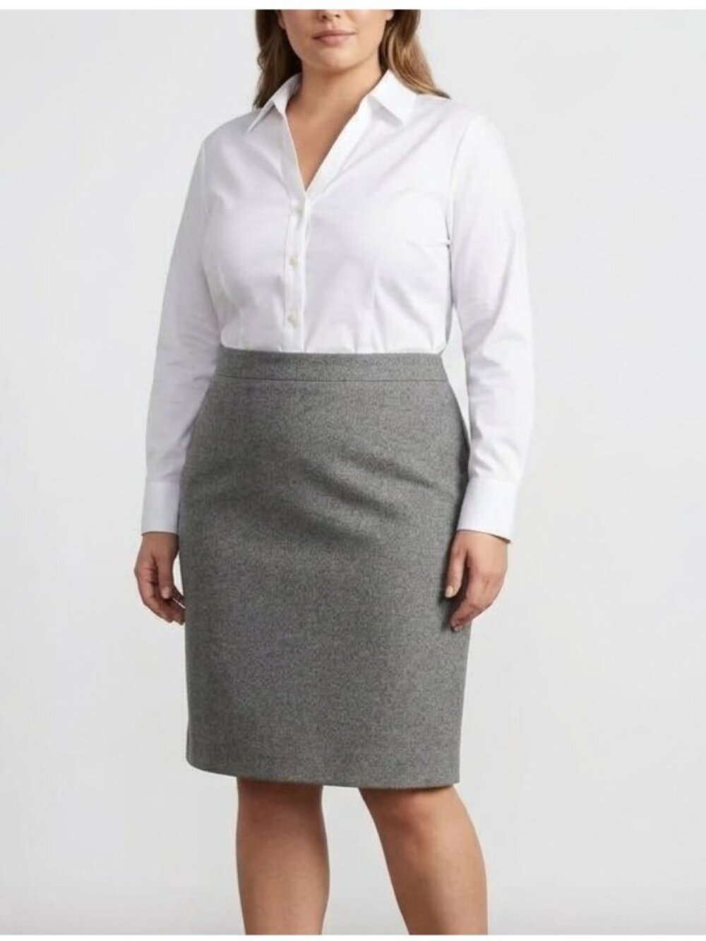 J.Crew Gray Wool Blend Straight Pencil Skirt Size 12